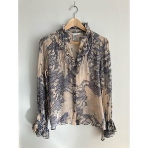 Diane Von Furstenberg Silk Ruffled Blouse 2